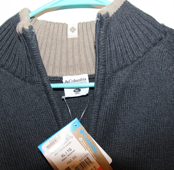 Mens Grey Columbia Quarter Zip Sweatshirt - Picture 5 of 6